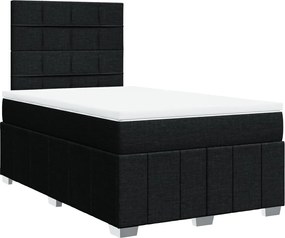 vidaXL Κρεβάτι Boxspring με Στρώμα Μαύρο 120x200 εκ. Υφασμάτινο