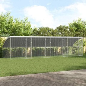 VidaXL Κοτέτσι με 4 πόρτες 4 τεμ. Ασημί 800x200x200cm