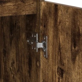 Συρταριέρα με Συρτάρια Καπνιστή Δρυς 71x35x84 εκ. Επεξ. Ξύλο - Καφέ
