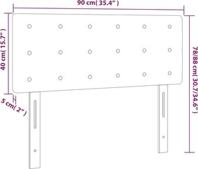 vidaXL Κεφαλάρι Κρεβατιού LED Κρεμ 90x5x78/88 εκ. Υφασμάτινο