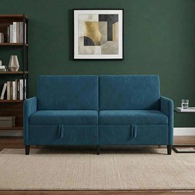 vidaXL Καναπές με Αποθήκευση Μπλε 172 x 78 x 87 εκ Πολυεστέρας