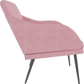 vidaXL Πάγκος Ροζ 110x76x80 εκ. Βελούδινος