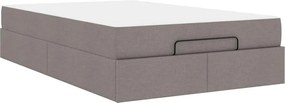vidaXL Σκελετός κρεβατιού με στρώμα 2 pcs Taupe ύφασμα
