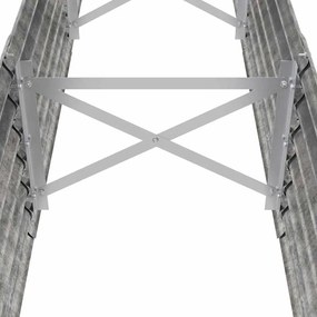 vidaXL Ζαρντινιέρα Ασημί 224x40x36 εκ. Γαλβανισμένος χάλυβας