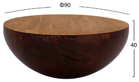 ΔΙΑΚΟΣΜΗΤΙΚΟ ΤΡΑΠΕΖΙ ΣΑΛΟΝΙΟΥ BOWL Φ90X40Yεκ. RUSTY ΜΕ ΞΥΛΟ ΑΚΑΚΙΑΣ HM8717.02