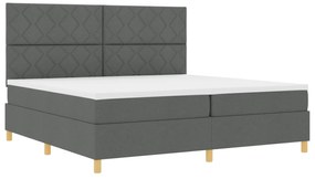 vidaXL Κρεβάτι με Στρώμα Σκούρο Γκρι 200x200 εκ. Ύφασμα