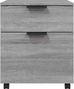 vidaXL Αρχειοθήκη Φορητή Γκρι sonoma45x38x54 εκ. Επεξ. Ξύλο με Ρόδες