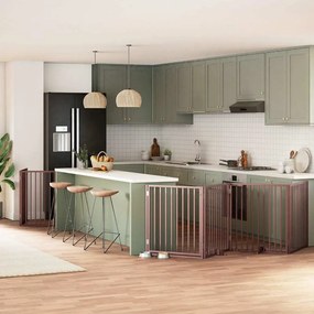 Διαχωριστικό Σκύλων/Πόρτα Πτυσσόμενο 8 Πάνελ 640εκ Ξύλο Λεύκας