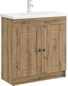 vidaXL Ντουλάπι κάτω από τον νιπτήρα Artisan Δρυς 56 x 37,5 x 81 εκ