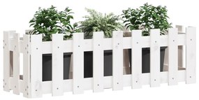 vidaXL Ζαρντινιέρα Υπερυψωμένη Σχ Φράχτη Λευκή 100x30x30εκ Μασίφ Πεύκο