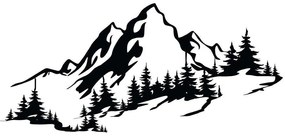 Διακοσμητικό Τοίχου Mountain 279ENZ1787 67x30cm Black Wallity Metal