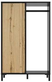 Insi Mimizan Ντουλάπα χαμηλή 75x45x122εκ. Helvezia Oak/Black  0181.GM89