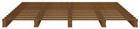 Πλαίσιο Κρεβατιού Μελί 150x200εκ Μασίφ Ξύλο Πεύκου 5FT KingSize - Καφέ