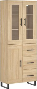 vidaXL Ντουλάπι Sonoma δρυς 69,5 x 34 x 180 εκ. από Επεξεργασμένο Ξύλο