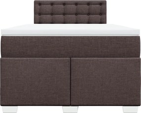 vidaXL Κρεβάτι Boxspring με Στρώμα Σκούρο Καφέ 120x190 εκ Υφασμάτινο