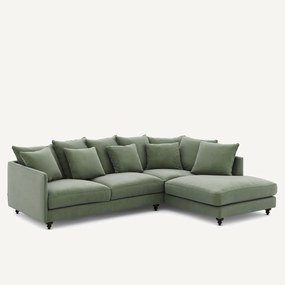 Γωνιακός καναπές-κρεβάτι με βελούδο, Lazare