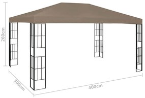 vidaXL Κιόσκι Taupe 4 x 3 μ.