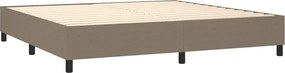 vidaXL Κρεβάτι Boxspring με Στρώμα &amp; LED Taupe 200x200 εκ. Υφασμάτινο