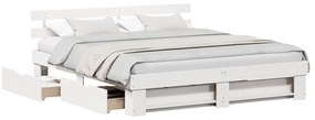 vidaXL Σκελετός Κρεβατιού Λευκό 180 x 200 cm Μασίφ ξύλο πεύκου