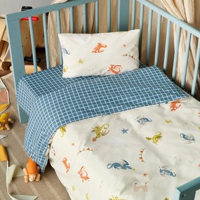 Σεντόνια Βρεφικά Poldo (Σετ 2τμχ) Blue-Multi Kentia Λίκνου 70x120cm 100% Βαμβάκι