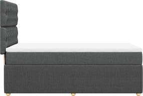 vidaXL Κρεβάτι Boxspring με Στρώμα Σκούρο Γκρι 90x190 εκ. Υφασμάτινο