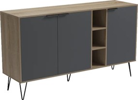 Μπουφές Balain pakoworld sonoma-ανθρακί 142x35.5x83εκ