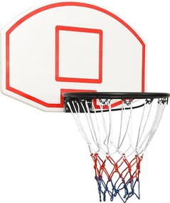 vidaXL Ταμπλό Μπασκέτας Λευκό 71 x 45 x 2 εκ. από Πολυαιθυλένιο