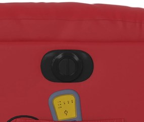 Πολυθρόνα Μασάζ Ανακλινόμενη Ηλεκτρική Κόκκινη Συνθετικό Δέρμα - Κόκκινο
