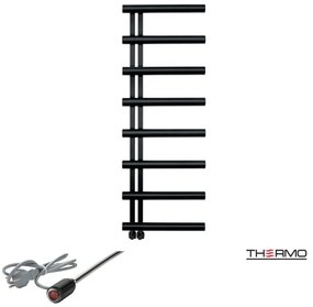 Thermo ACCENT Θερμαινόμενη πετσετοκρεμάστρα από ανοξείδωτο χάλυβα με ηλεκτρική λειτουργία 138x50cm Silk Black