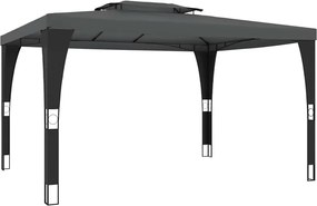 vidaXL Κιόσκι με Διπλή Οροφή Ανθρακί 3,98x2,98 μ. Ατσάλινο