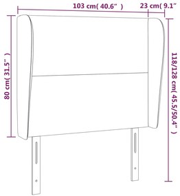Κεφαλάρι με Πτερύγια Λευκό 103x23x118/128 εκ. Συνθετικό Δέρμα 3117761