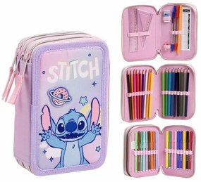 Κασετίνα Stitch Λιλά 12,5 x 6,5 x 19,5 cm