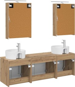 vidaXL Σετ Ντουλαπιών Μπάνιου 5 τμχ. Artisan Δρυς Επεξεργασμένο Ξύλο