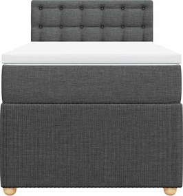 vidaXL Κρεβάτι Boxspring με Στρώμα Σκούρο Γκρι 90x190 εκ. Υφασμάτινο