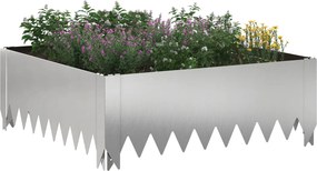 vidaXL Περίγραμμα γκαζόν 4 τμχ. 60 x 60 x 20 εκ Ατσάλι Ασημί
