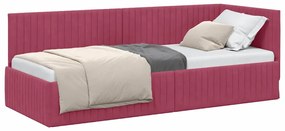 vidaXL Κρεβάτι Γωνίας με κεφαλάρι Μπορντό 80 x 200 cm Βελούδο