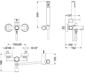 Μπαταρία λουτρού Eurorama Tonda-Χρωμέ