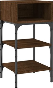 vidaXL Κομοδίνα 2 τεμ. Καφέ Δρυς 35x34,5x70 εκ. Επεξεργασμένο Ξύλο