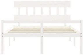 vidaXL Κρεβάτι Ηλικιωμένου με Κεφαλάρι 160 x 200 εκ. Λευκό Μασίφ Ξύλο