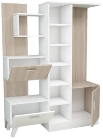 ΕΠΙΠΛΟ ΕΙΣΟΔΟΥ ΜΕ ΡΑΦΙΑ &amp; ΚΑΘΡΕΠΤΗ ILIANA HM2265 ΛΕΥΚΟ-SONAMA 125,5x37,5x166,5Y εκ.