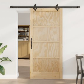 vidaXL Πόρτα  με Σετ Υλικών 93x202 cm Στερεό Ξύλο Πεύκου