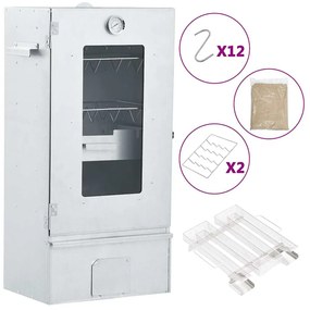 vidaXL Καπνιστήριο Μπάρμπεκιου με Σύστημα Κρύου Καπνού Γαλβαν. Χάλυβας