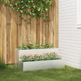 vidaXL Γλάστρα Κήπου Δύο Επιπέδων 100x60x45 εκ Ανοξείδωτο Ατσάλι
