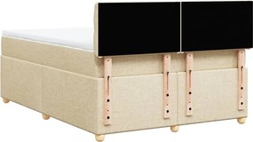 vidaXL Κρεβάτι Boxspring με Στρώμα Κρεμ 160x200 εκ. Υφασμάτινο