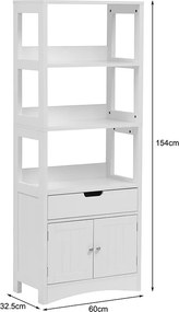 Ντουλάπι-στήλη Sejo pakoworld mdf λευκό 60x32.5x154εκ