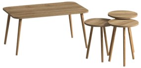 Τραπεζάκι σαλονιού σετ 4 τμχ Soul Megapap χρώμα oak 90x55x43εκ.-GP022-0085,1