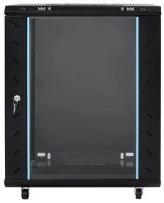 vidaXL Ντουλάπα δικτύου με αποθήκευση Μαύρο 60 x 60 x 80 εκ Ατσάλι