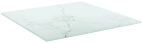 vidaXL Επιφάνεια Τραπεζιού Λευκή 40x40εκ 6 χιλ Ψημ. Γυαλί Μαρμ. Σχέδιο