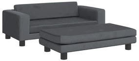 vidaXL Καναπές Παιδικός με Υποπόδιο Σκ. Γκρι 100x50x30 εκ. Βελούδινος