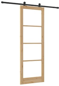 vidaXL Συρόμενη Πόρτα ORKDAL Καφέ 83 x 232 εκ. Ξύλο και μέταλλο